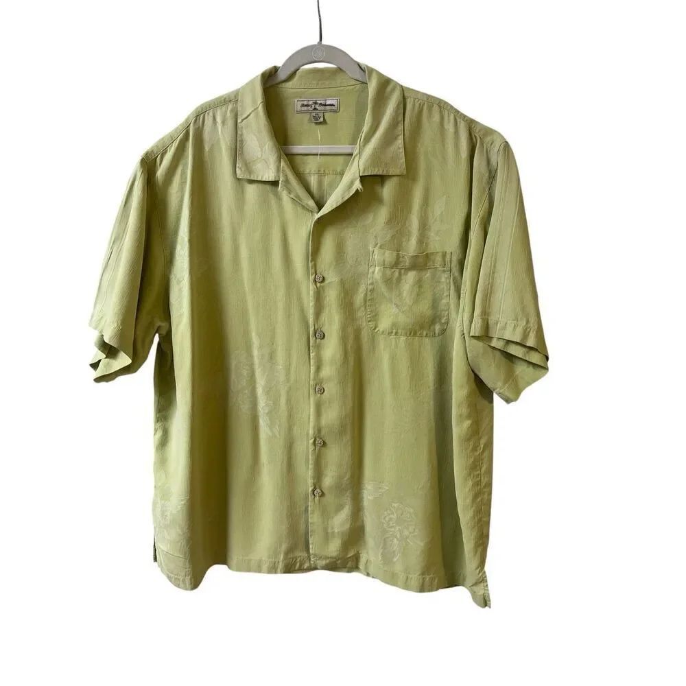 Tommy Bahama men’s tropical tone on tone 100% silk shirt sz XXL